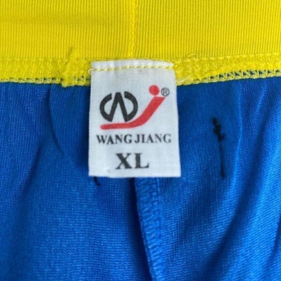 Wang jiang Men Swimwear Running Shorts Jock Strap DK Blue & Yellow US XL - Picture 12 of 12
